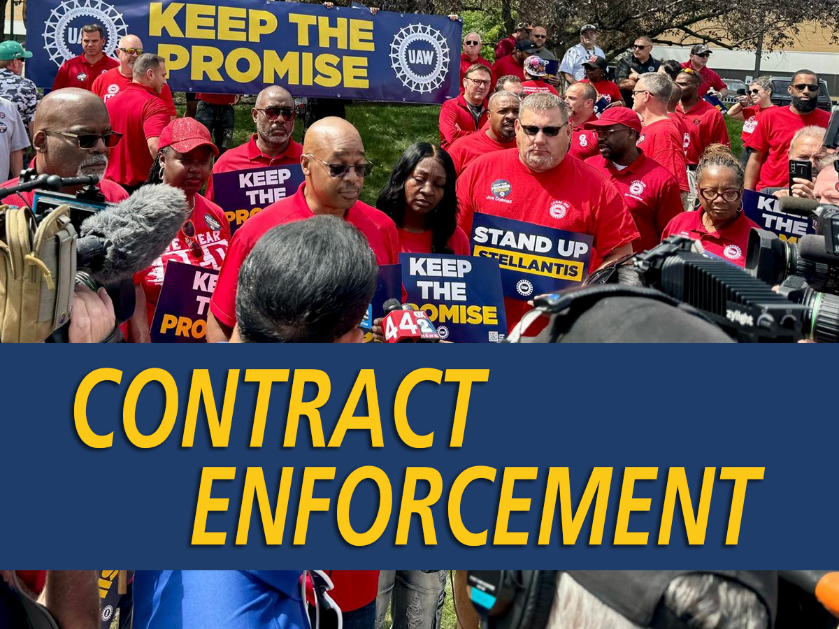 UAW members fighting to enforce their contract